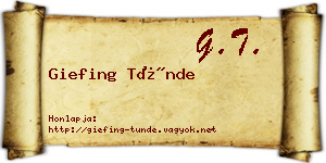 Giefing Tünde névjegykártya